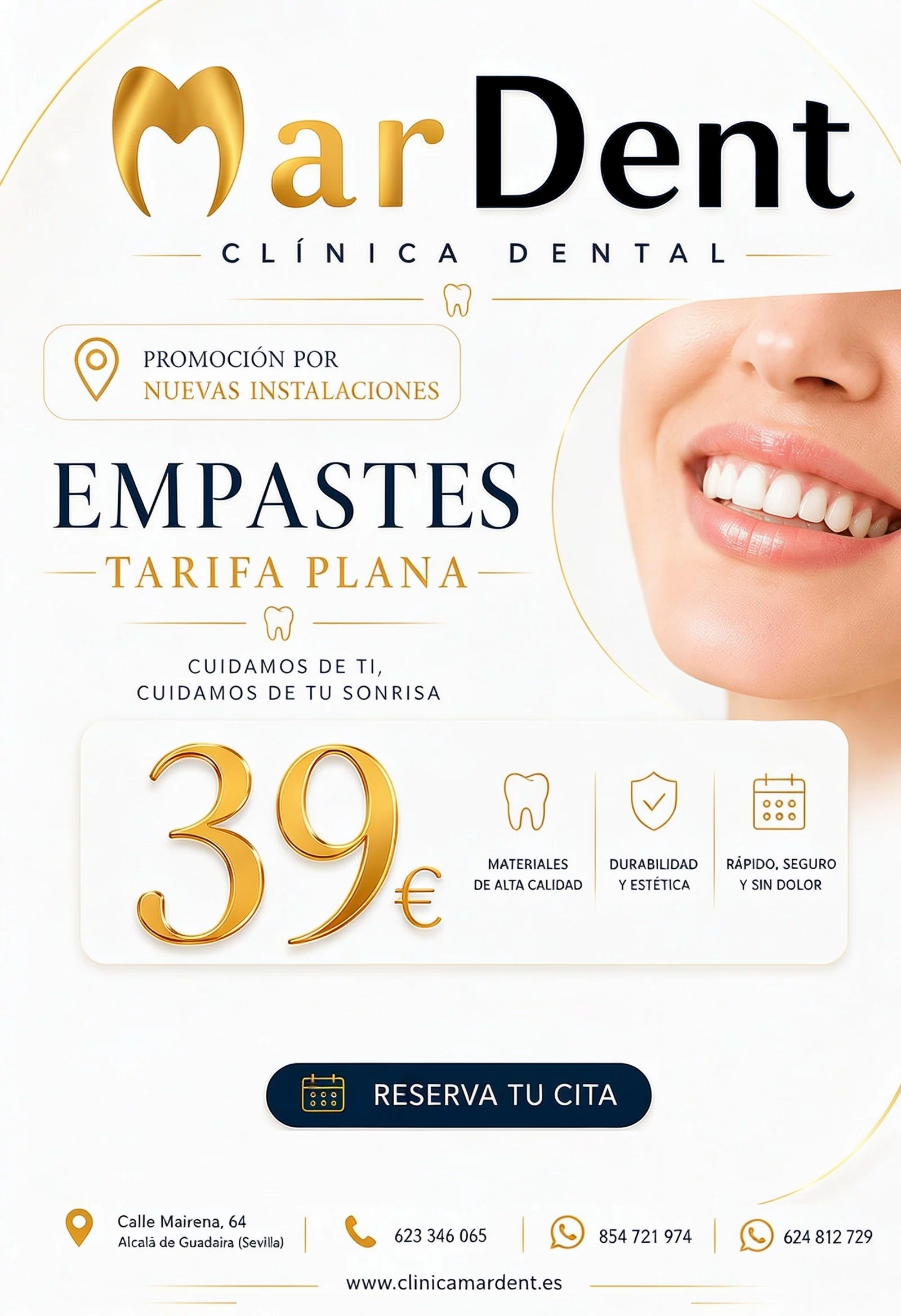 Tarifa plana en Empastes por solo 39 euros