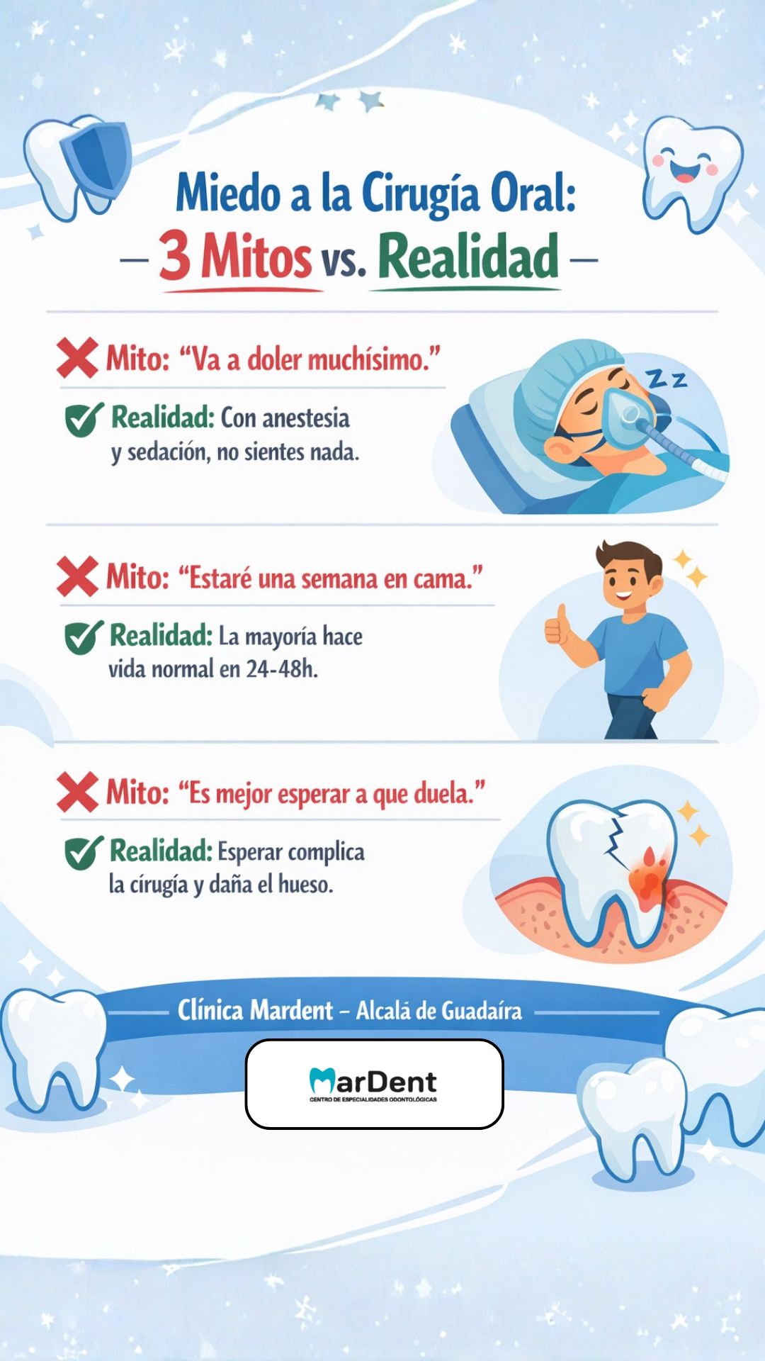 infografia sobre mitos de la cirugu&iacute;a oral